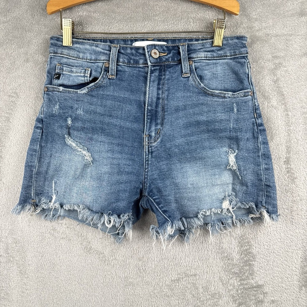 KanCan Denim Shorts Womens 7/27 Raw Hem High Rise Distressed Casual Summer